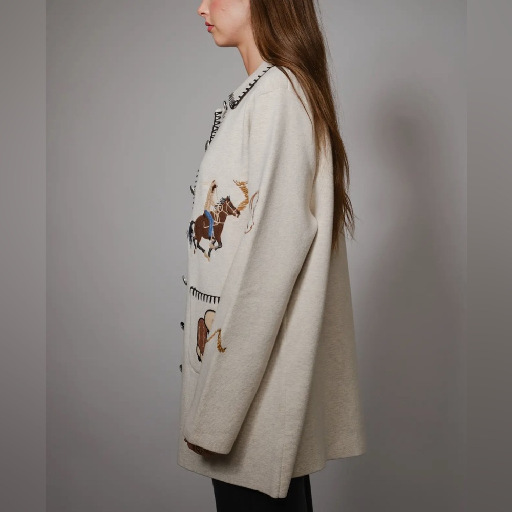 Western Embroidered Button-Up Jacket. blue b - Picture 4 of 13
